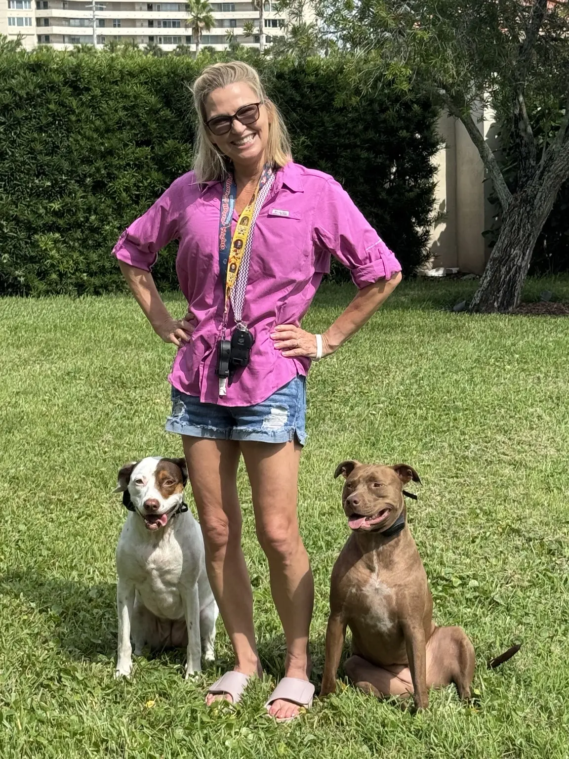 Barbie with Twix and Brownie, the original spoiled strays